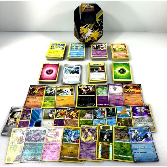 Pokémon TCG Trading Card Mixed Lot of 370 Modern Cards in Collectible Tin - Picture 2 of 13